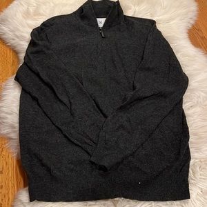 R.V.Y.C. Charcoal Gray Cashmere Half-Zip Mock Sweater